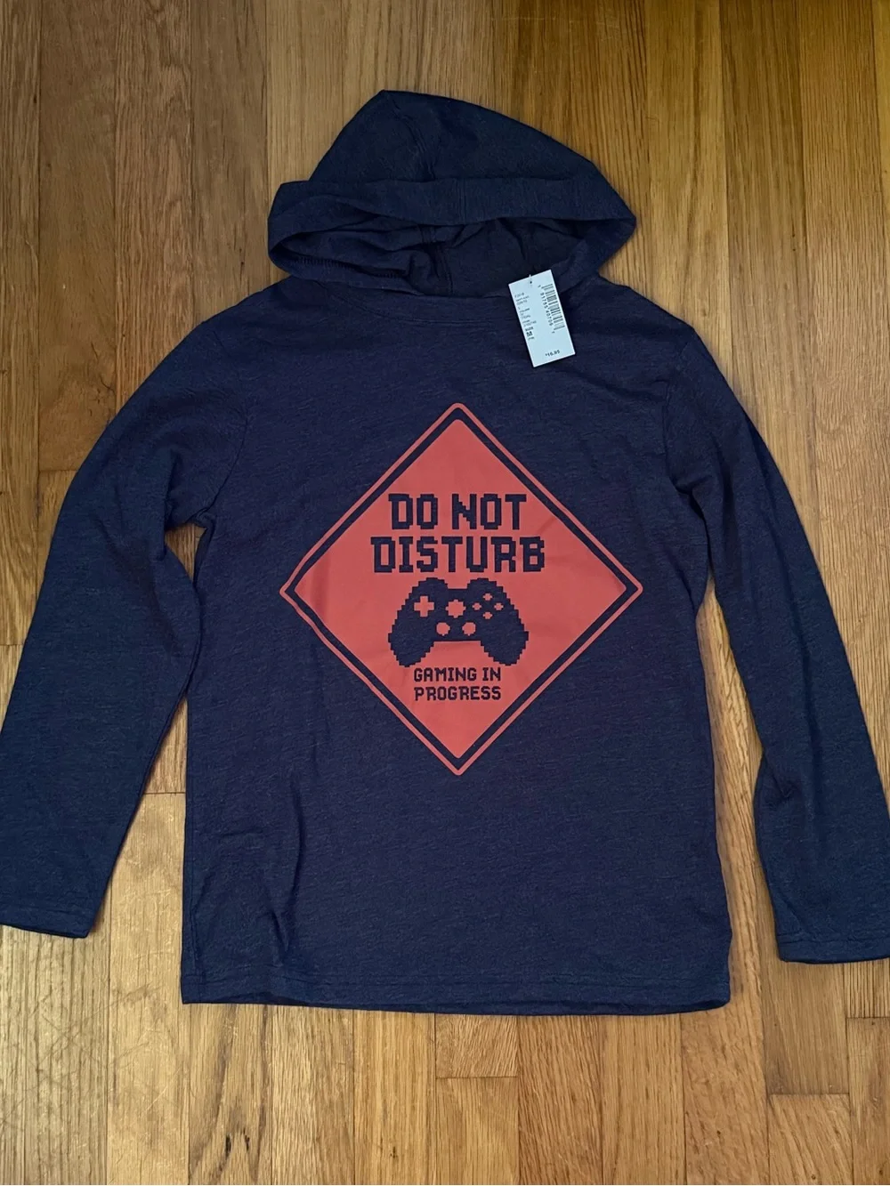 The Children's Place Navy Hooded Tee with Red Gaming Graphic